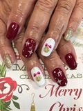 Glittery red and Christmas ornaments