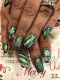 Emerald Green Glitter Candy Canes 