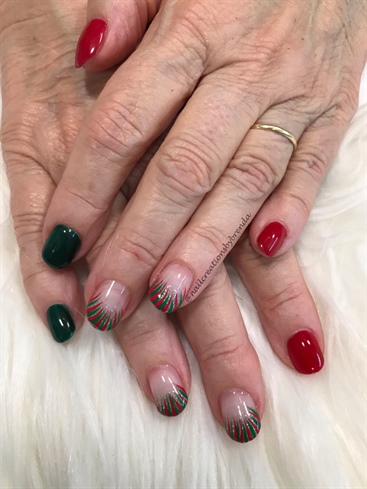 Red And Green Over Silver Glitter OmbreO