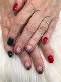 Red And Green Over Silver Glitter OmbreO