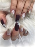 Matted Burgundy And Snowflakes