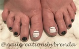 Black and white toes