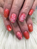 Orange neon and cherry blossoms