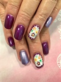 Polkadotted Flower Accent Nails
