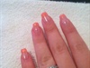 Coral Glitter French Nails