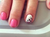 Pink Leopard Rhinestone Nails