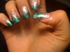 Silver and Teal Glitter Fade