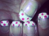 white w pink dots and silver line