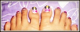 toe nail art...pink!