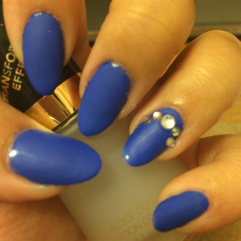Matte Blue Nails 