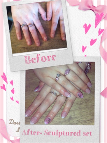 Sculptured Set With Hand Painted Flowers