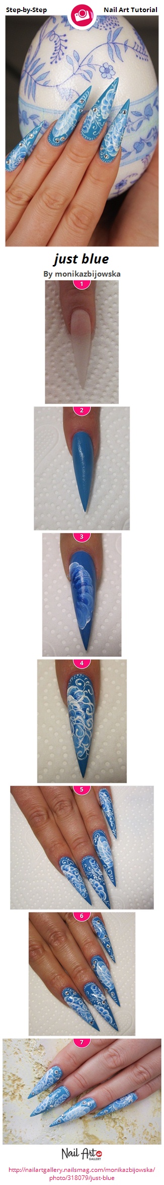 just blue - Nail Art Gallery