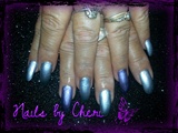 silver &amp; purple chrome polish