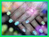 Neon dots on white hand painted