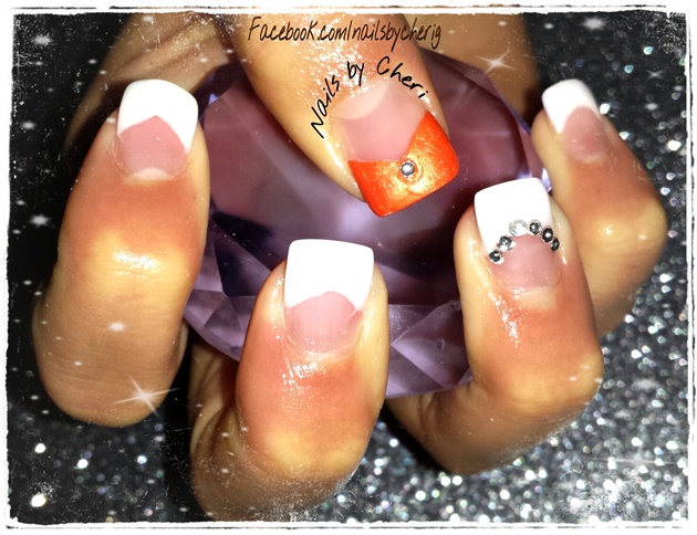 Orange crush with bling accent on acryli