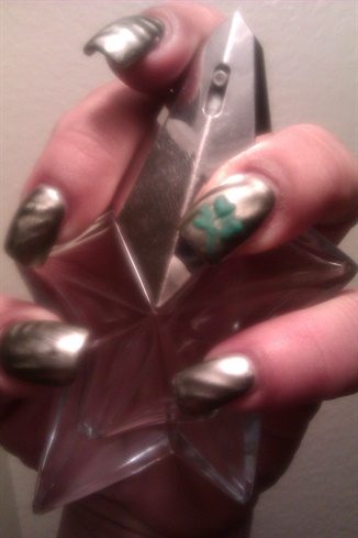 St.Patricks day nails w/ 3D polish..