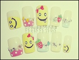 Colorful French Manicure with Smiley 2