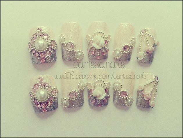 Pink Wedding Elegant Nails