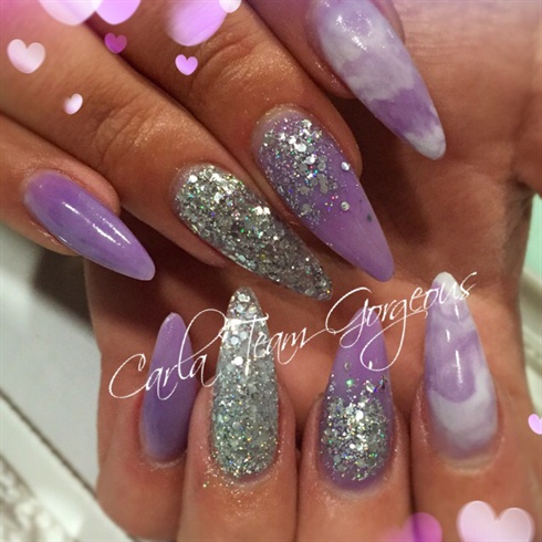 Purple Marble Glitter Design