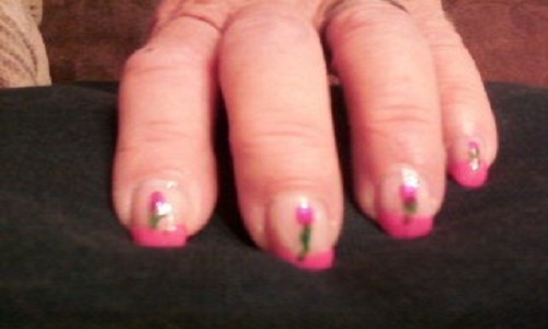 Pink tips with rose buds