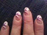 French tip with purple and white
