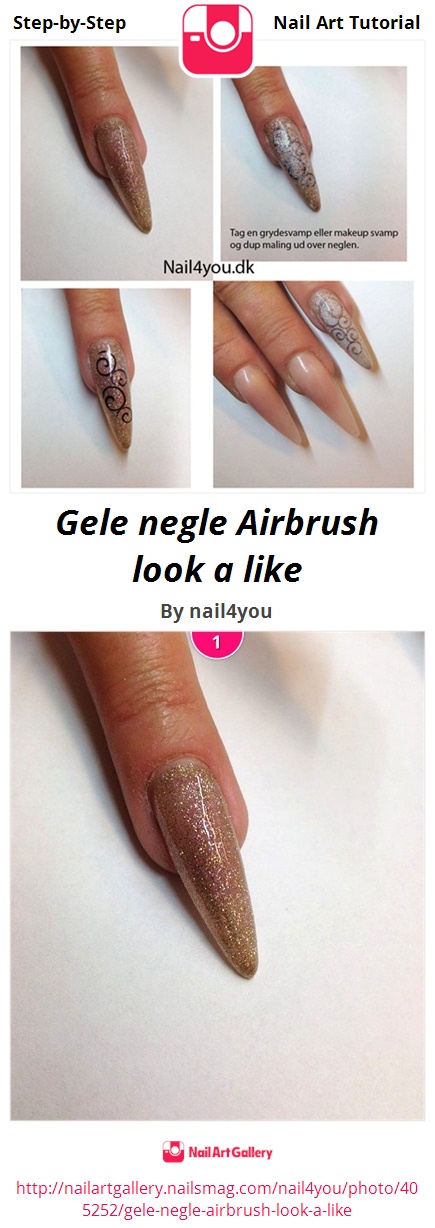 Gele negle Airbrush look a like - Nail Art Gallery