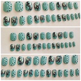 Glue-On Nails - Blue Butterfly