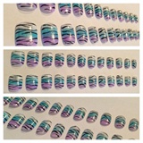 Glue-On Nails - Cool Ombre &amp; Zebra