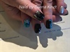Black Turquoise And Silver Nails 