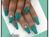 Coffin Matte Turquoise Nails Done By Me 