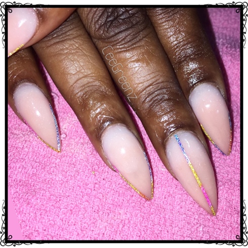 Nude Ombr&#233; With  Rainbow Taping