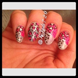 Pink &amp; Grey Ombre w/ Leopard Print 