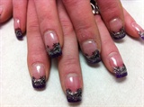 Purple and Silver with Black flowers