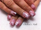 Pink Sparkle with inlayed 3D flowers