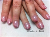 Hand Painting on Pink Sparkle