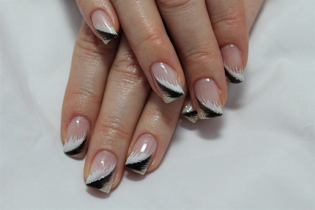 Black and White and Gold Feathers