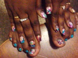color splash on nails and toes