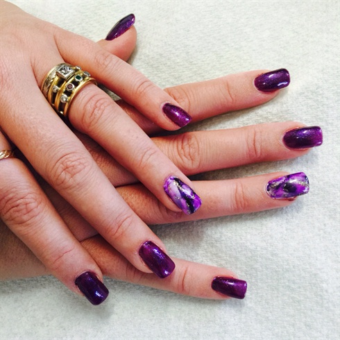 Purple With Feature Nail 
