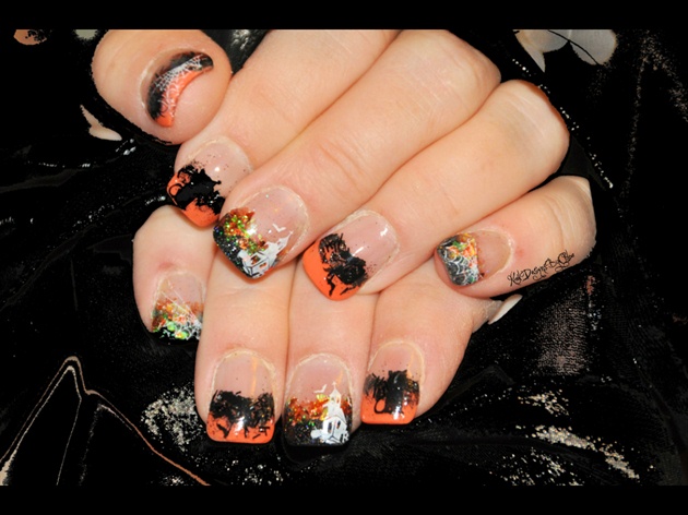 6. "Haunted House Nail Design for Halloween 2024" - wide 1