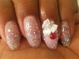 Glitter valentine&#39;s nails