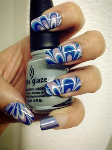 Purple and Teal Water Marble