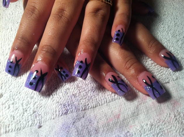 1. Lilac and White Floral Nail Art - wide 5