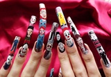 Horror movie character nail art.Full
