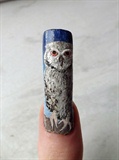 Night theme nail art Owl