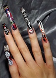 Right hand The Nightmare Before Christmas nail art