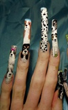 Dog breed nail art.. left hand close up