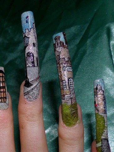 Scottish Castles nail art