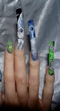 Space themed nail art.