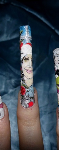 Christmas nail art.. Chevy Chase