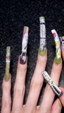 Garden themed nail art. 